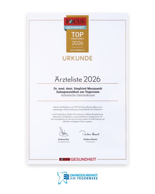 Focus Urkunde Ästhetische Zahnheilkunde 2026